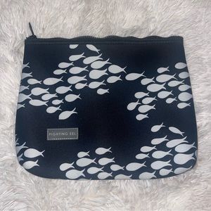 Fighting Eel Neoprene Pouch Bag in Fish Print